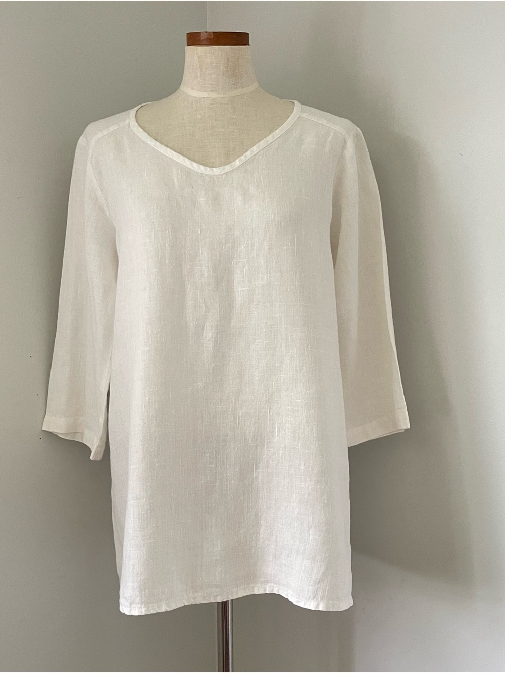 Flax White Linen V-Neck Tunic
